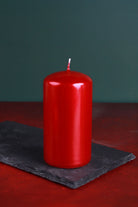 Grace Alouette Scarlet Red Lacquered Pillar and Ball Candles — view 6, G Decor