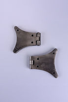 Pair of Hand-Forged Iron Butterfly Hinges, Pewter — view 5, G Decor