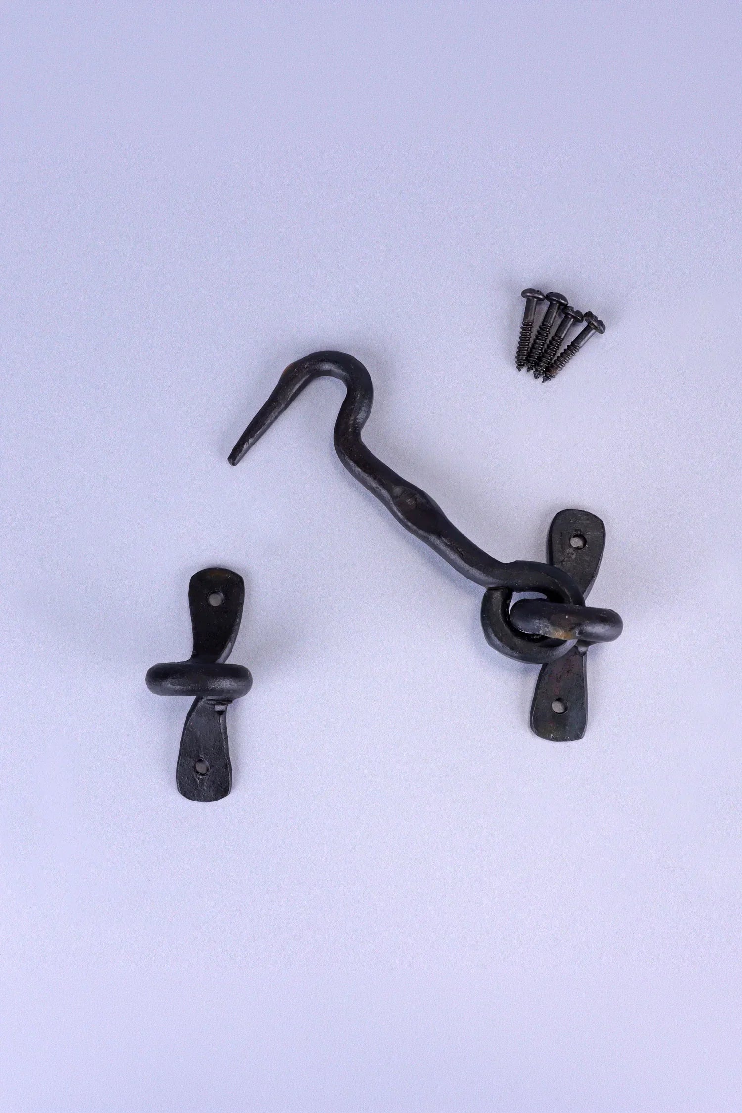 Hand-Forged Hook and Eye Cabin Fastener, Beeswax — lifestyle view, G Decor