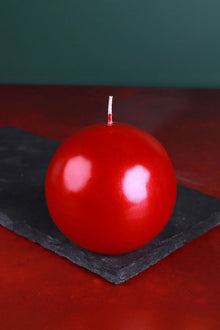 Bougies Pilier et Boule Laquées Rouge Écarlate Grace Alouette