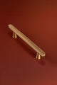 Chelsea Solid Brass Diamond-Knurled Architectural Bar Pull Handle In Satin Brass Finish