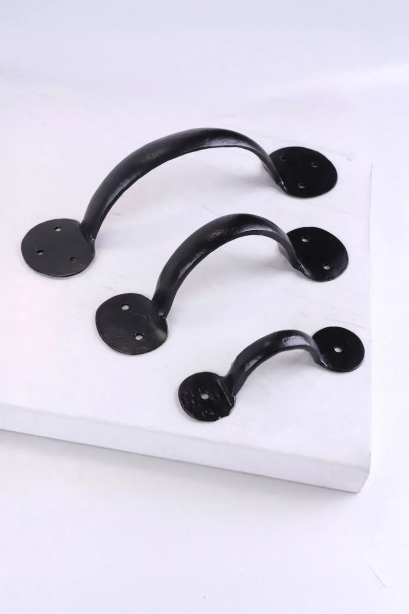 Coinbase Hand-Forged Iron Pull Handle in Black Finish