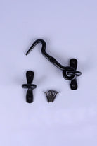 Hand-Forged Hook and Eye Cabin Fastener, Black — lifestyle view, G Decor