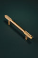 Mayfair Solid Brass Knurled Architectural Bar Pull Handle In Satin Brass Finish
