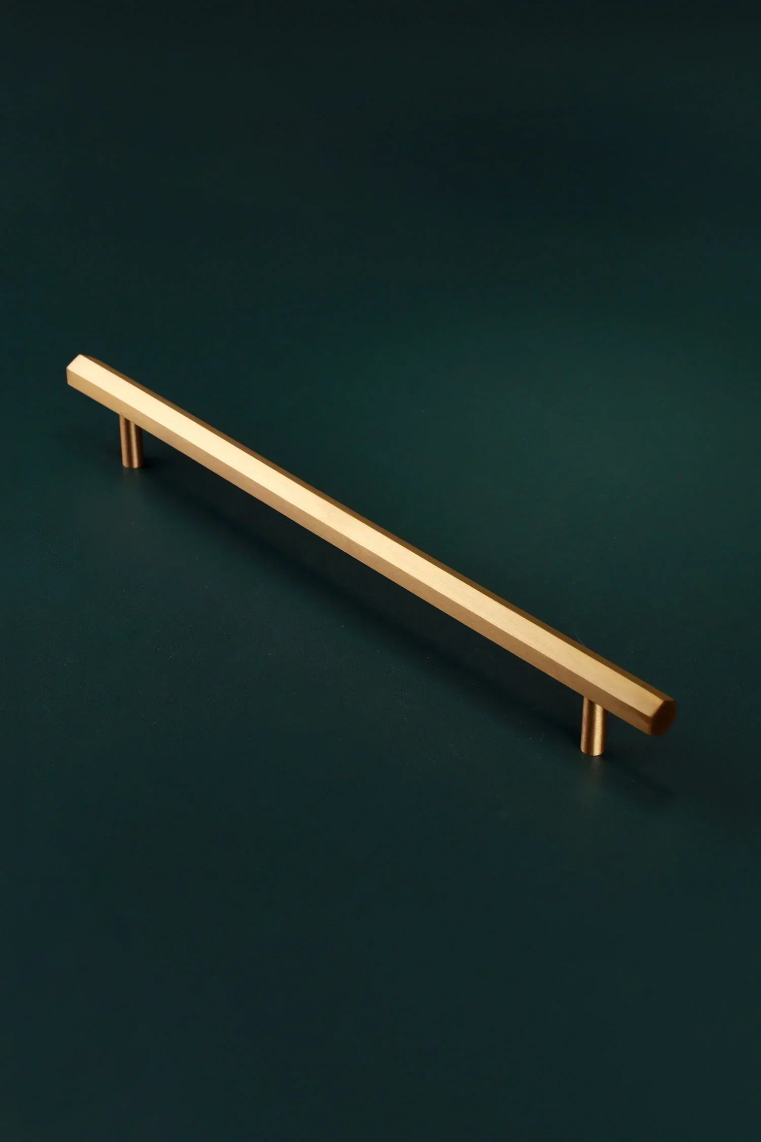 Belgravia Hexagonal Brass Bar Pull Handle in Satin Brass — view 9, G Decor