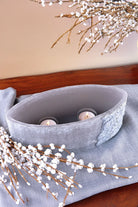 Cavella Carved Leaf Hand-Finished Grey Pillar Candle Centrepiece — alternate view, G Decor