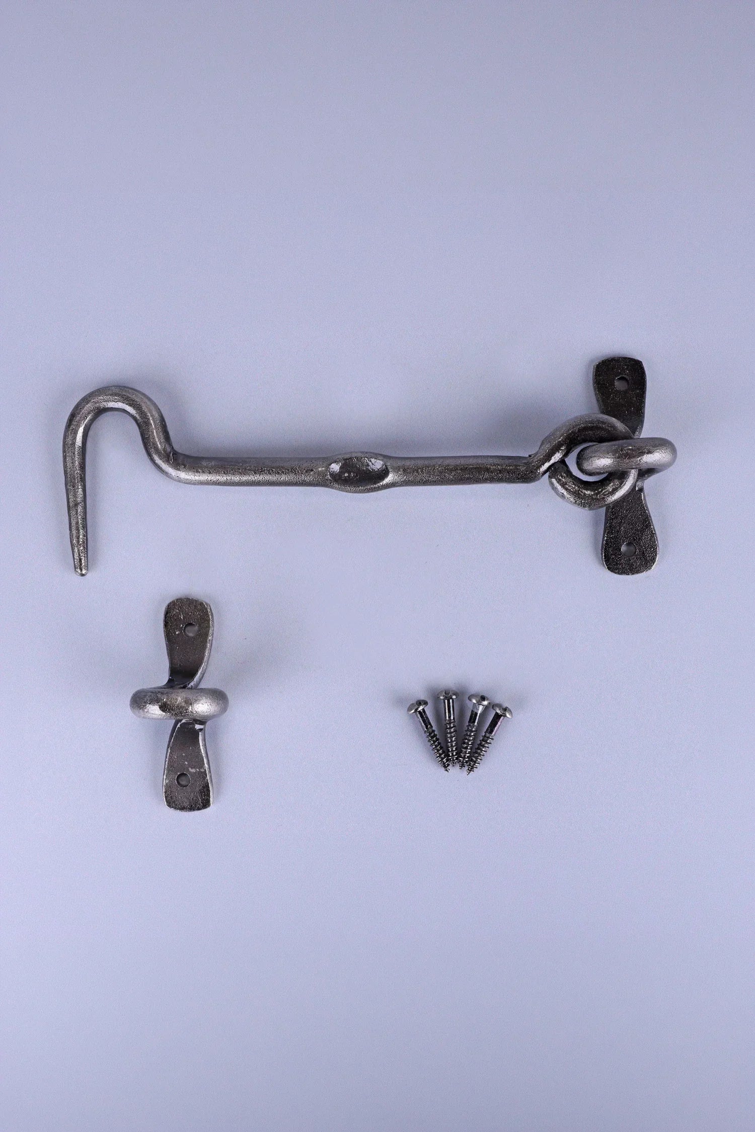 Hand-Forged Hook and Eye Cabin Fastener, Pewter — view 5, G Decor