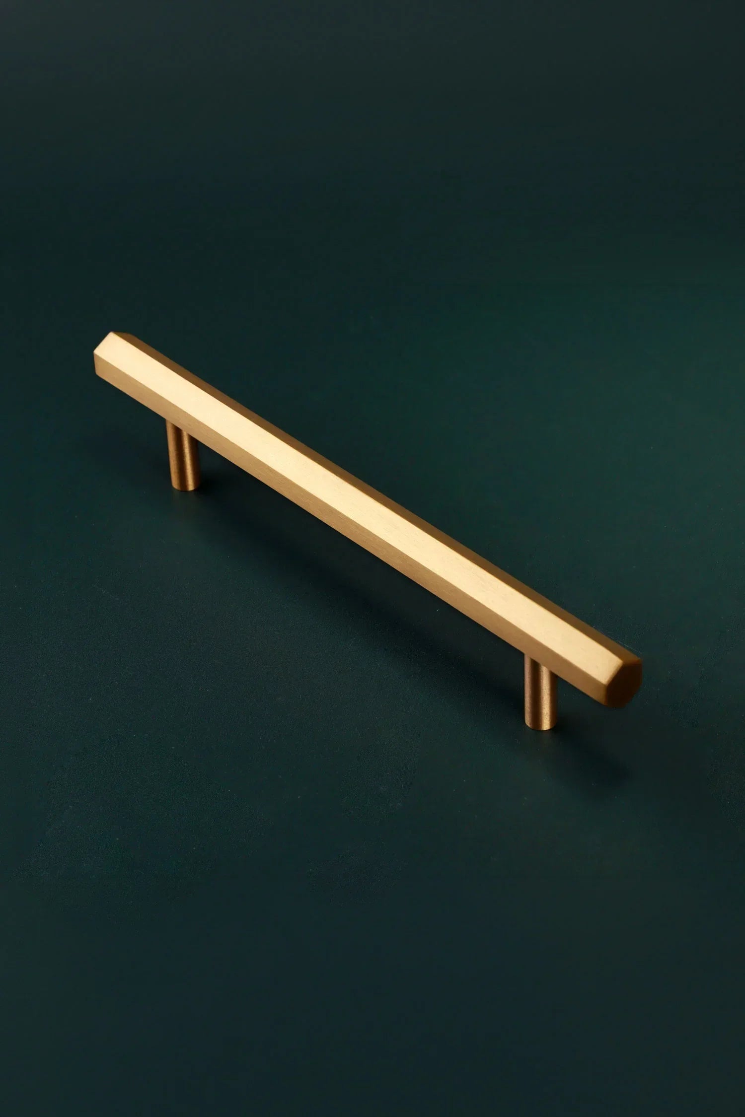 Belgravia Hexagonal Brass Bar Pull Handle in Satin Brass — view 8, G Decor
