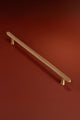 Chelsea Solid Brass Diamond-Knurled Architectural Bar Pull Handle In Satin Brass Finish