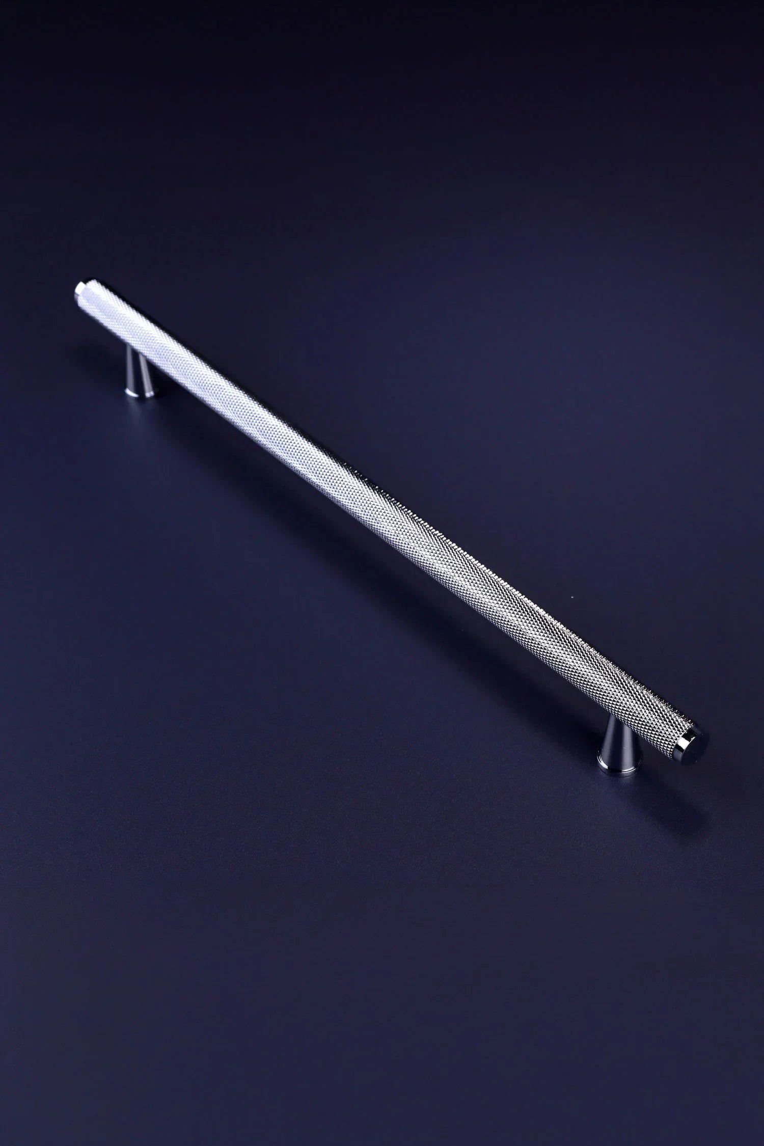 Chelsea Diamond-Knurled Brass Bar Pull Handle in Polished Chrome — view 10, G Decor