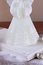 White Angel Hand-Finished Wax Candle with Snowflake Dress — lifestyle view, G Decor