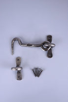Hand-Forged Hook and Eye Cabin Fastener, Pewter — lifestyle view, G Decor