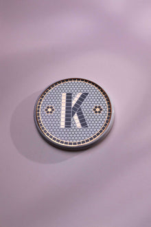 British Pub Tile Black and Gold Personalised Monogram Coaster — Sold Individually