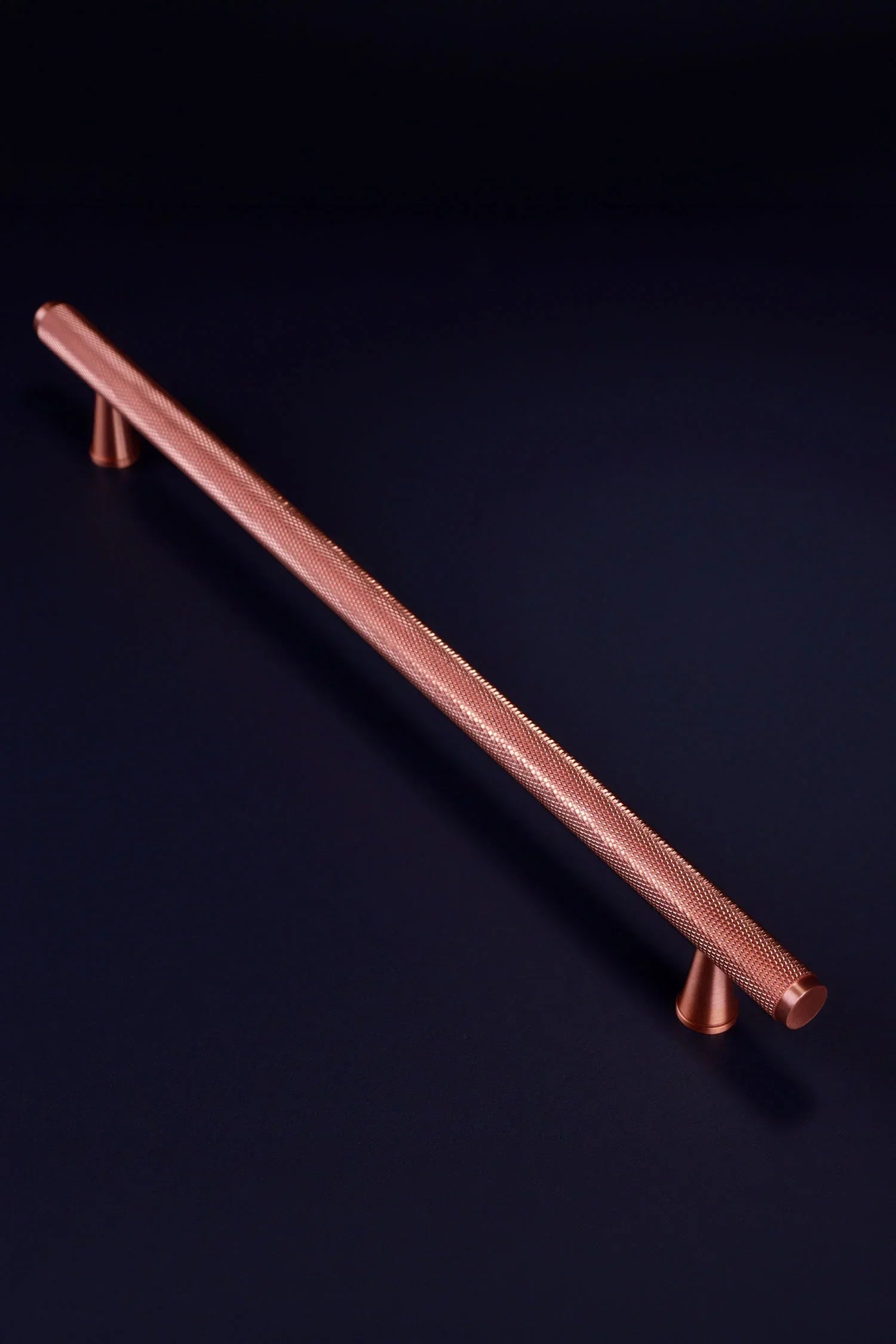Chelsea Diamond-Knurled Brass Bar Pull Handle in Rose Brass — view 9, G Decor