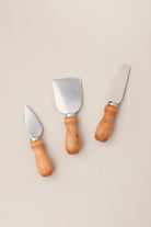 A set of 3 Cheese Knives and Board - G Decor