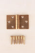 Backflap hinge in aged brass