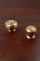 Aged brass Bloxwich cabinet knobs, 38mm reeded and 32mm