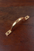Aged brass D handle, 4 inch