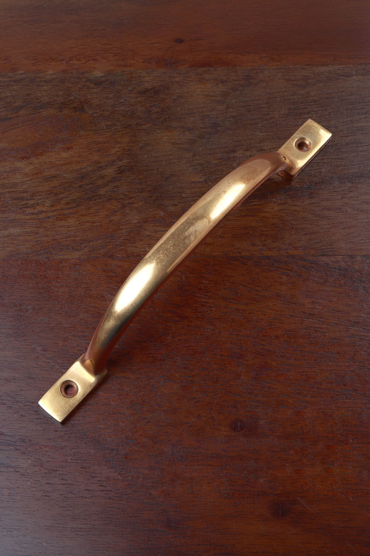Aged brass D handle, 6 inch