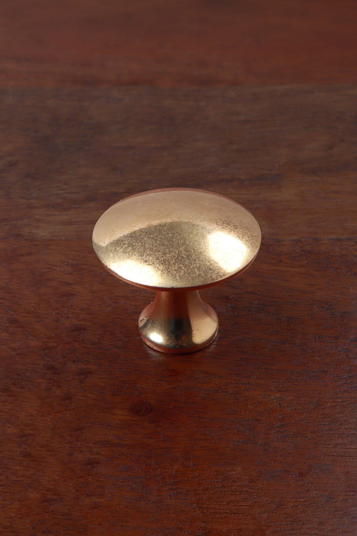 Flat-topped aged brass cabinet knob
