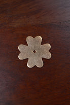 Six-petal flower aged brass backplate, 51mm