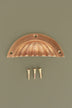 Fluted cup pull in aged brass