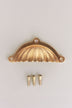 Scalloped cup pull in aged brass