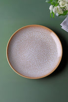 Amber Dawn Crackle Glaze Ceramic Dinner Plates Side Plates and Bowls — close-up view, G Decor