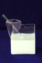 Amusing Milk Carton-Shaped Glass With Straw - G Decor