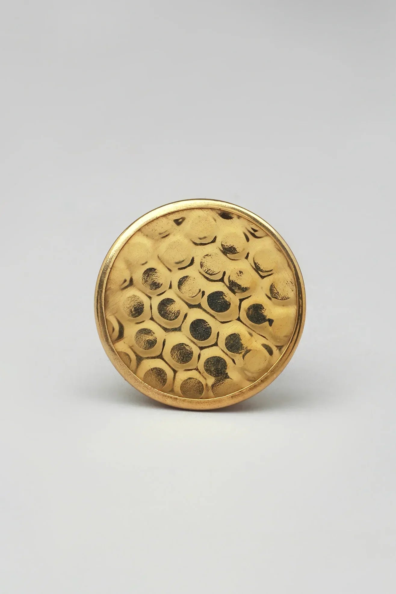 Antique Brass Honeywax Round Cabinet Pull Knob — view 6, G Decor