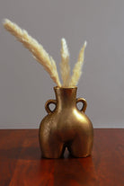 Antique Brass-Styled Ceramic Female Shaped Vase - G Decor