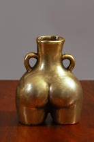 Antique Brass-Styled Ceramic Female Shaped Vase - G Decor