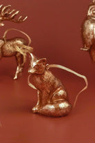 Antique Gold Forest Animal Christmas Tree Hanging Ornaments — alternate view, G Decor
