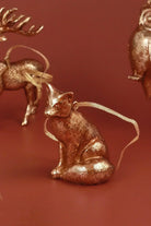 Antique Gold Forest Animal Hanging Ornaments Winter Creatures Christmas Decorations - G Decor