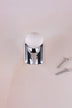 Antique ivory crackle glaze ceramic ball hook on a chrome finish hook, with its two screws