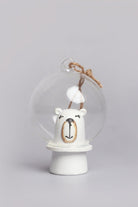 Astronaut Polar Bear with Glass Bubble Hand-Painted Christmas Bauble Ornament Fun Tree Hanging Decoration - G Decor