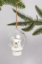 Astronaut Polar Bear with Glass Bubble Hand-Painted Christmas Bauble Ornament Fun Tree Hanging Decoration - G Decor