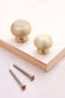 Beehive cabinet knob in satin brass, 32mm and 38mm, with solid brass fixing bolts
