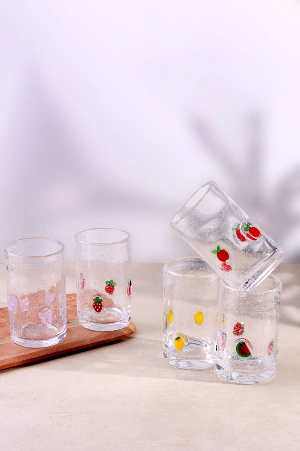 Berry & Bow Handmade Bubble Glass Tumblers — Multipack