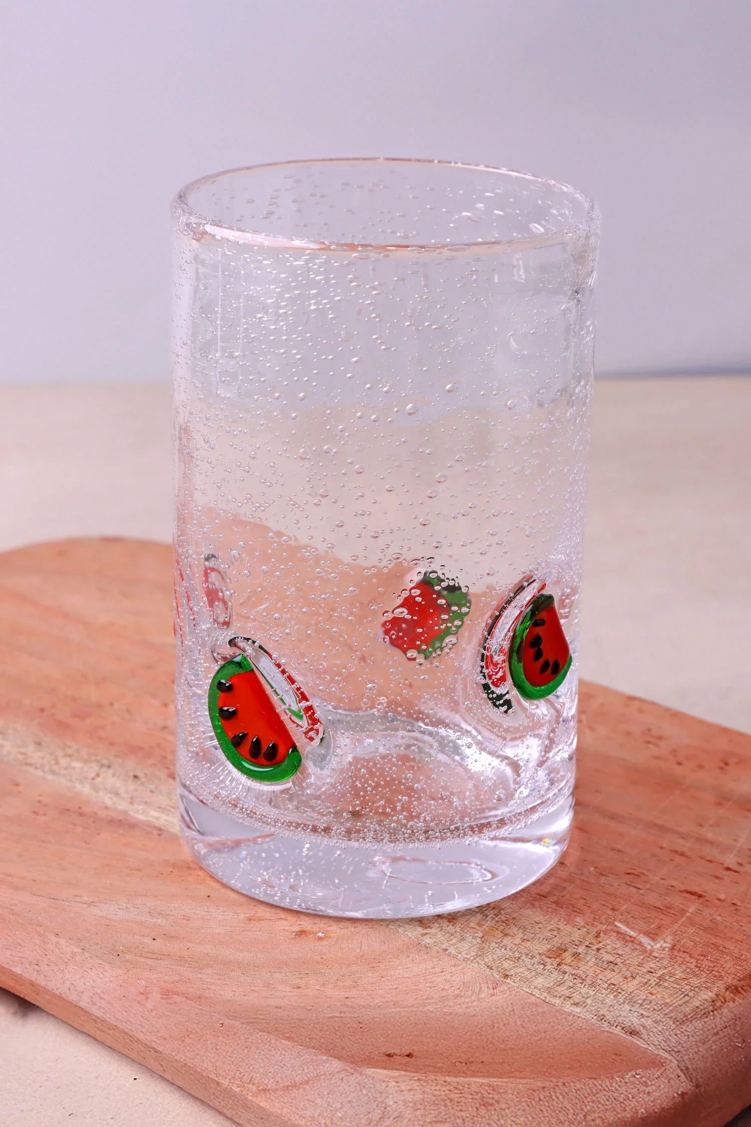 Berry &amp; Bow Bubble Glasses Handcrafted &amp; Handmade Bubble-Textured Fruit &amp; Ribbon Bow Drinkware - G Decor