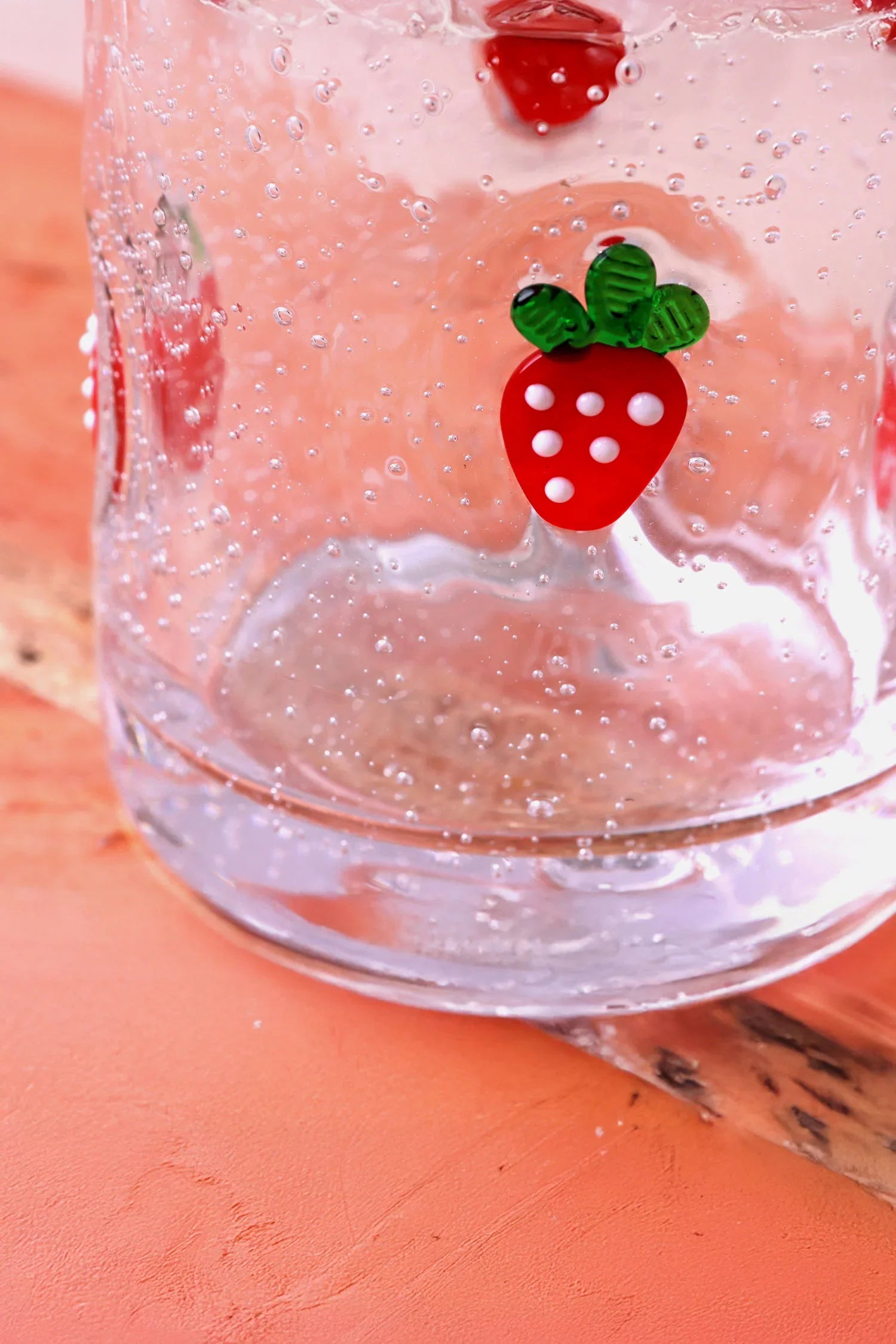 Berry &amp; Bow Bubble Glasses Handcrafted &amp; Handmade Bubble-Textured Fruit &amp; Ribbon Bow Drinkware - G Decor