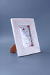 Bianca Romana Marble Photo Frame with Diagonal Carving — alternate view, G Decor