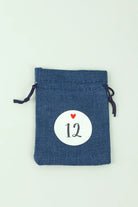 Blue and Grey Cloth Reusable Advent Calendar Bags — view 7, G Decor