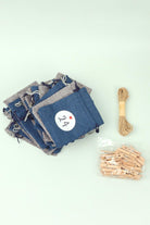 Blue and Grey Cloth Reusable Advent Calendar Bags - G Decor