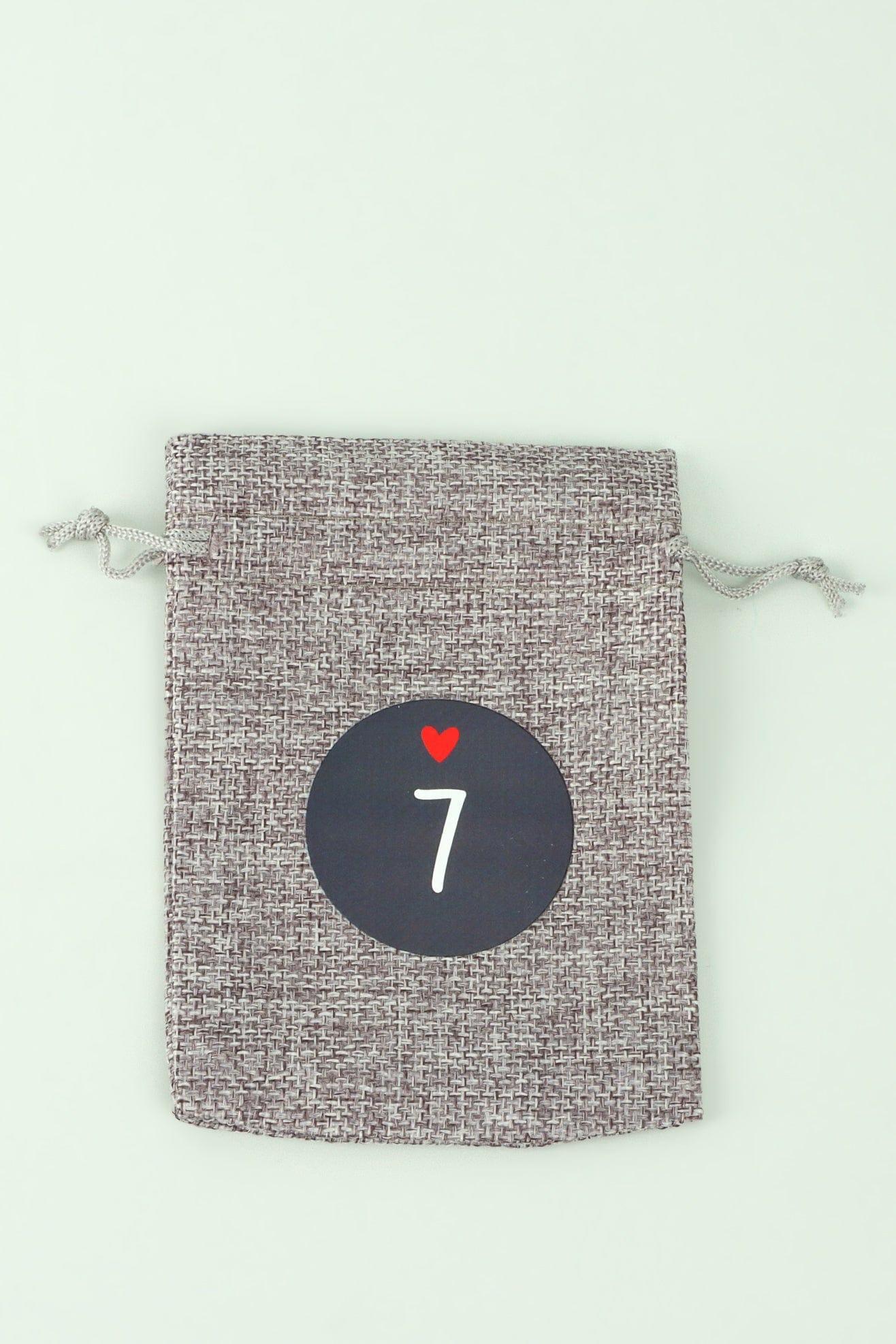 Blue and Grey Cloth Reusable Advent Calendar Bags - G Decor