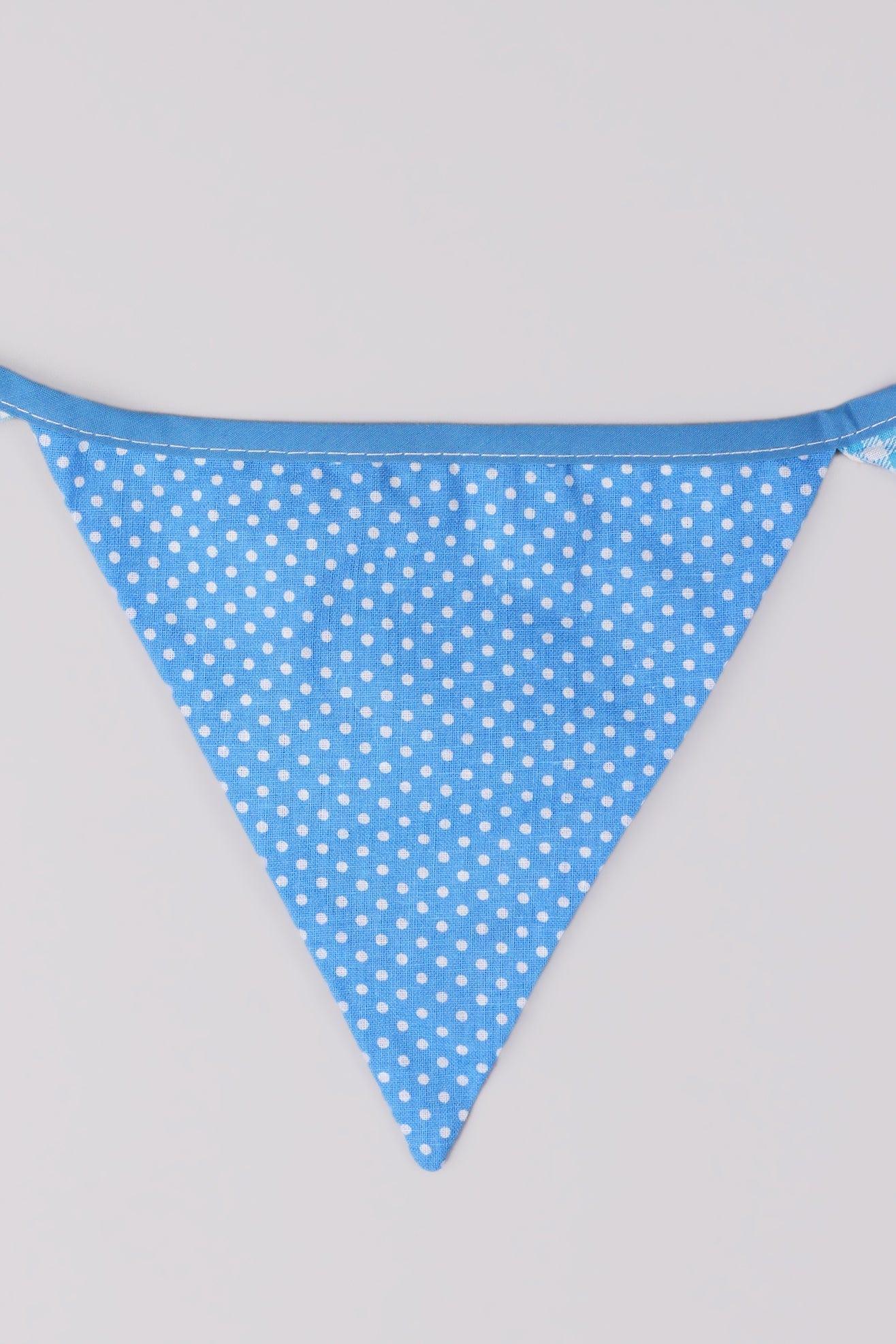 Blue and White Patterned Cloth Bunting - G Decor