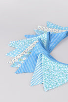 Blue and White Patterned Cloth Bunting - G Decor