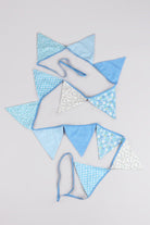 Blue and White Patterned Cloth Bunting - G Decor