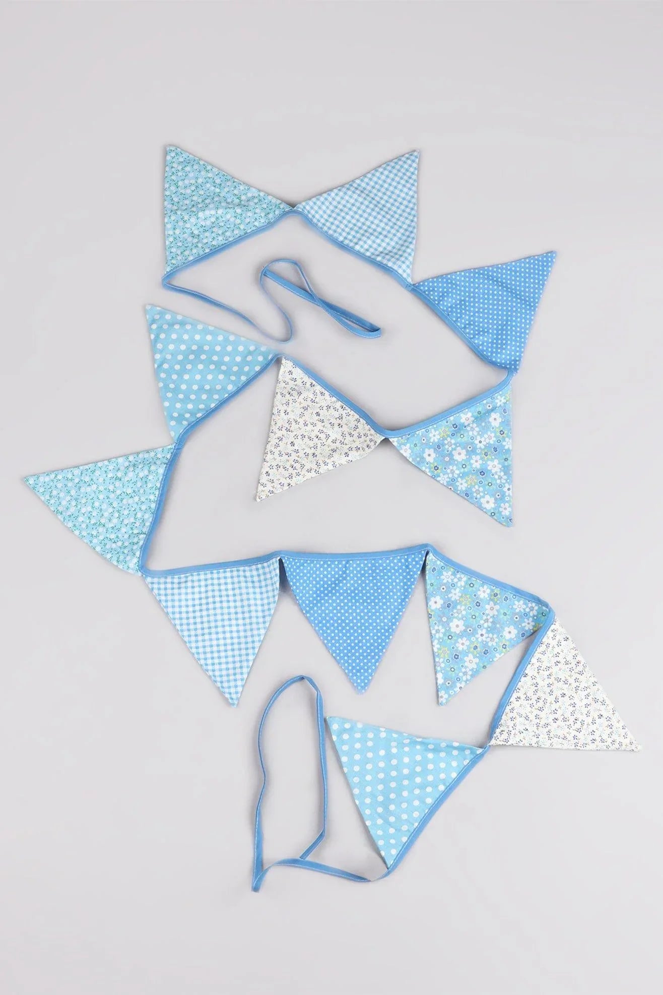 Blue and White Patterned Cloth Bunting