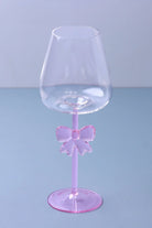 Blush Bow Pink Wine Glasses with Delicate Bow Stem Set of 4 — alternate view, G Decor